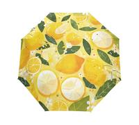 Frutta Cartoon Giallo Limone Ombrello Pieghevole Automatico Ombrelli Antivento Protezione UV da Viaggio per Bambini Ragazzi Ragazze