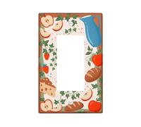 Frutta Cucina Singolo Interruttore Della Luce Della Copertura Della Luce Della Luce Del Rocker Rustico Country Fragola Pane Raccolta di Pane Rosso di Dimensioni Standard Piastra Decorativa per Nuovo