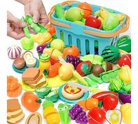 Frutta da Tagliare Giocattolo 75 Pezzi Accessori Cucina Frutta Giocattolo Per Bambini Frutta e Verdura Giocattolo Cucina Regalo per Bambini Ragazzo Ragazza dai 3+ Anni