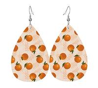 Frutta Di Arance E Foglie Modello Orecchini Con Gancio Pendenti Orecchini A Goccia In Pelle Per Le Donne