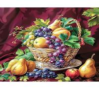 Frutta Diamond Painting Adulti, DIY Cesto Diamond Painting Kit Completo 5D Kit Pittura Diamante Adatto, diamantini crystal art per Adulti Principianti la Decorazione Della Parete Casa 25x35cm W0J-577