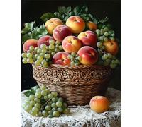 Frutta Dipingere con i Numeri Cestino Paint by Numbers Dipingere con i Numeri Bambini con Cornice 50x70cm Tela, Kit Pittura Adulti Fai da Te Creativo con Vernici e 3 Pennelli, Home Room Decor F-773