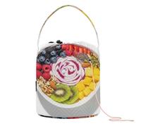 Frutta e Berry Bowl Immagine Uncinetto Tote Bag Crochet Filati Storage Portatile Ago Storage per Uncinetto Uncinetto Accessorio
