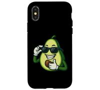 Frutta fresca del fumetto di avocado con gli occhiali Custodia per iPhone X/XS