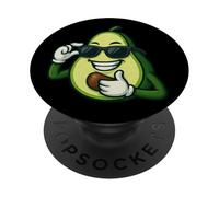 Frutta fresca del fumetto di avocado con gli occhiali PopSockets PopGrip Adesivo