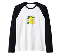 Frutta fresca di estate del limone - illustrazione con Lettering Maglia con Maniche Raglan