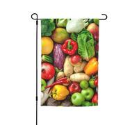 Frutta fresca e verdura stampa bandiere da giardino resistenti allo sbiadimento per tutte le stagioni bandiera all'aperto decorazione del cortile per portici