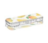 Frutta gialla ha progettato le scatole di plastica della cassa delle penne a doppio ponte della scatola della matita trasparente per la scuola con