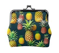 Frutta tropicale ananas stampato microfibra PU portafoglio in pelle bacio blocco mini sacchetto per rossetto chiave cambiamento organizzazione