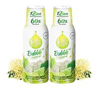 FruttaMax Sciroppo ai Fiori di Sambuco | Meno Zucchero | 60% Frutta Vera | Compatibile con Gasatori - 2 x 500ml