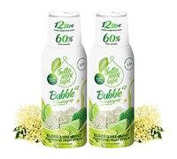 FruttaMax Sciroppo ai Fiori di Sambuco Senza Zucchero - 60% Frutta Vera | Sciroppo a Basso Contenuto Calorico per Gasatori, Cocktail e Dessert - 2 x 500ml
