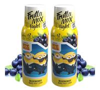 FruttaMax Sciroppo ai Mirtilli Senza Zucchero - 60% Frutta Vera | Sciroppo a Basso Contenuto Calorico per Gasatori, Cocktail e Dessert - MINIONS - 2 x 500ml