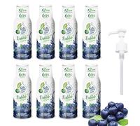 FruttaMax Sciroppo ai Mirtilli Senza Zucchero - 60% Frutta Vera | Sciroppo a Basso Contenuto Calorico per Gasatori, Cocktail e Dessert - 8 x 500ml