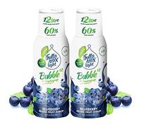 FruttaMax Sciroppo ai Mirtilli Senza Zucchero - 60% Frutta Vera | Sciroppo a Basso Contenuto Calorico per Gasatori, Cocktail e Dessert - 2 x 500ml