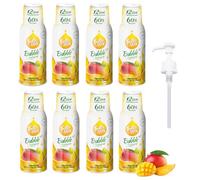 FruttaMax Sciroppo al Mango | Meno Zucchero | 60% Frutta Vera | Compatibile con Gasatori - 8 x 500ml