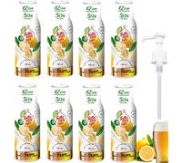 FruttaMax Sciroppo alla Birra al Limone Senza Zucchero - 50% Frutta Vera | Sciroppo a Basso Contenuto Calorico per Gasatori, Cocktail e Dessert - 8 x 500ml