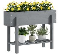 Frutteto urbano in legno Outsunny con ripiano 100x30x70,5 cm Grigio