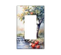 Frutti Singolo Rocker Interruttore Della Luce Copertura, Natura Acquerello Albero Acqua Caduta Verde Plastica Dimensioni Standard Piatti Decorativi da Parete per Soggiorno Camera Da Letto Casa U