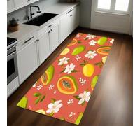 Frutti Tropicali Tappeto Cucina 50x180 cm Papaya e limone Lavabile Multiuso Resistente Passatoia Cucina Antimacchia Sotto Lavandino Fornelli