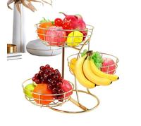 Fruttiera da appoggio, 3 ripiani in metallo antiscivolo, , cestino per frutta a più livelli per piano di lavoro, per casa, dispensa, appartamento, ristorante, cibo, verdure, patate, pane e