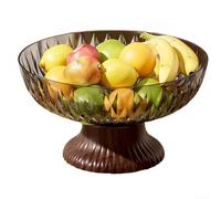 Fruttiera drenabile con moderno effetto venature del legno e piede rialzato per una visualizzazione ordinata di mele, arance e altri prodotti (grigio)