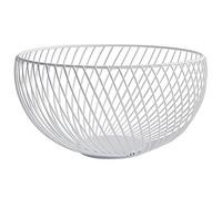 - Fruttiera in metallo bianco (26 x 14 cm) - Design elegante e moderno per cucina e sala da pranzo, perfetta per frutta fresca e centrotavola decorativo