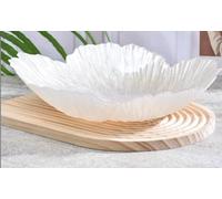 Fruttiera Moderna in Cristallo Nordico, A Forma di Fiore Perlato, Grande Piatto Decorativo per Snack per Uso Domestico, White, 19x4.8cm