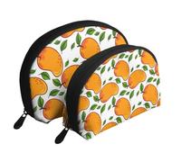 Frutto Del Modello Di Mango E Foglie, Borsa per trucco a conchiglia Portamonete da donna Borsa da toilette piccola Borsa per cosmetici 2 pezzi