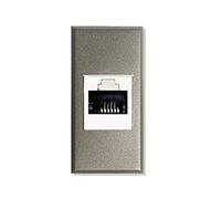 Frutto rj45 UTP cat.6 presa modulare 8 poli per cavi ethernet compatibile BTicino Axolute Connessione Tipo 110 IDC, colore Silver