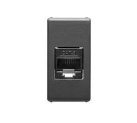 Frutto rj45 UTP cat.6A compatibile Gewiss System GW21685 presa modulare 8 poli per cavi ethernet connessione a crimpare senza attrezzi, colore nero