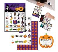 Fruusv 24 Giocatore Card Game Kit, Halloween Bingo Party Table Toy with Travel-Friendly Design, Perfect for Classroom Events, Family Gatherings, Camping, Homeschool, and Festive Fun, 7 x 5 pollici