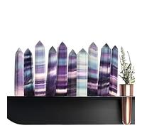 Fruusv Bacchette di per la guarigione - Cristalli Di Flourite Naturale Con Punta Esagonale,Bacchetta a prisma esagonale in pietra naturale, guarigione al quarzo fluorite, meditazione Reiki buona