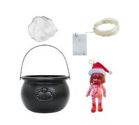 Fruusv Black Witch Cauldron Barattoli, Halloween Scary Atmosphere Decoration, Fireplace Halloween Decor, Halloween Party Decoration, Entrance Table Cauldron, Decorative Cauldron for Halloween,