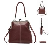 Fruusv Borse Vintage | Portafoglio Regolabile in Pelle PU Stile British Retro,Pochette a kiss lock,Per pendolari, lavoro, viaggi, attività all'aria aperta, donne, ragazze, cellulare