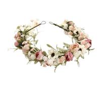 Fruusv Bridal Flower Crown, Boho Floral Headpiece, Artificial Floral Headpieces, Adjustable Flower Crown Garland, Wedding Flower Crown, Bridal Boho Headpiece, Floral Headband for Bridesmaids