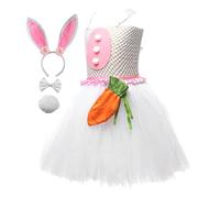 Fruusv Bunny Costume Kid, Bunny Tail Ballet Dress, Rabbit Tutu Outfit, Holiday Clothing Accessories, Kids Animal-Themed Costume, Easter Party Outfits Set for Girls