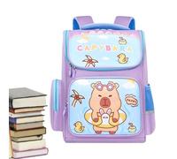 Fruusv Capybara Backpack, Cute Animal Pattern Bookbag, Waterproof School Bag, Multi-Partition Storage Design for Kids Girls Boys Kindergarten Elementary Travel, Multicolor, 30x16x39cm