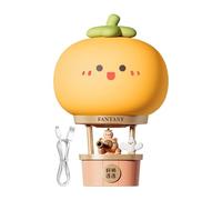Fruusv Capybara Night Light, USB Ricaricabile Silicone Night Lamp, Touch Control Cute Capybara, Persimmon Hot Air Balloon Theme for Kids Room, Bedside Table, Desk Decor, 9,2 x 9,2 x 13,8 cm