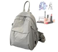 Fruusv Carry-On Backpack, Multi-Pocket Travel Bookbag, Lightweight Luggage Design with Water Bottle Holder Included for School, College, Hiking, Airplane Travel, Boys, Girls, Light Gray and Yellow