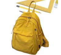 Fruusv Carry-On Backpack, Multi-Pocket Travel Bookbag, Lightweight Luggage Design with Water Bottle Holder Included for School, College, Hiking, Airplane Travel, Boys, Girls, Light Gray and Yellow