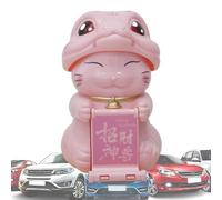 Fruusv Cat Car Figurine, Solar-Powered Fortune Waving Cat, Automatic Wealth Statua, Cute Good Luck Ornament, Decorative Home & Office Charm (Gold/White) /4,13 x 2,36 x 2,95 pollici