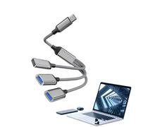 Fruusv Cavo splitter USB, adattatore di estensione a 1 piede, in Three Out USB Hub for Car, Multi-Purpose Extension Cord, Laptop, PC, Computer, Keyboard, Drives