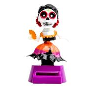 Fruusv Dash Decorative Skull, Bobbing Heads Ornaments, Solar Skull Doll Decoration, Automatic Wobble Skeleton Figurine, Ideal for Family, Friends, Desktop, Auto, 4,33 x 2,36 pollici