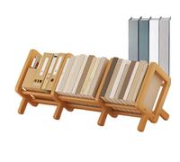 Fruusv Desk Shelf, Wooden Tilting Small Bookshelf, Space-Saving Multifunctional Organizer, (1 pezzo, Natural Wood), ideale per leggere Nook, Office Desk, and Working, 35-68×22×25cm