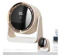 Fruusv Desktop Fan, Silent USB Ricaricabile Desk Fan, Powerful Personal Cooling Device, Wall-Mounted Ventilator, Built-in Night Light for Bedroom, Apartments, Kids' Room, 17.6x8.6x19.1 cm
