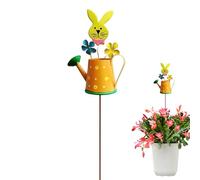 Fruusv Easter Watering Can, Garden Stake, Metal Spring Yard Art, Outdoor Decorative Stakes for Garden, Patio, Lawn and Flower Bed, Colorful Home Yard Accessory, Spring Gardens Decoration for Porch