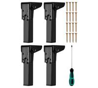 Fruusv Folding Table Legs, Laptop Furniture Feet Set, Sturdy Steel Frame with Rubber Floor Protector, 4-Piece Adjustable Support, Ideal for Cabinet Bed Sofa, Cupboard Dresser Use, 11.81in