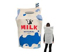 Fruusv Funny Milk Carton Party Costume, Creative Humorous Holiday Clothing for Women, Men, Stage Performances, School Events, Photography Fun, 23.62x15.75 inches
