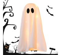 Fruusv Halloween Ghost Decor, Light-Up Ghost Table Ornament, Spooky Photo Displays, Scary Centerpiece for Indoor Birthday Parties, Haunted House Setups, Bedroom, Multicolor