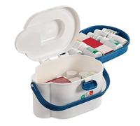 Fruusv Medicina Storage Box, Grande contenitore salvaspazio, Contenitore di medicina portatile, Contenitore di farmaci per viaggio, Organizzatore di medicina auto, Casa Medicina Storage Bin, 2 strati